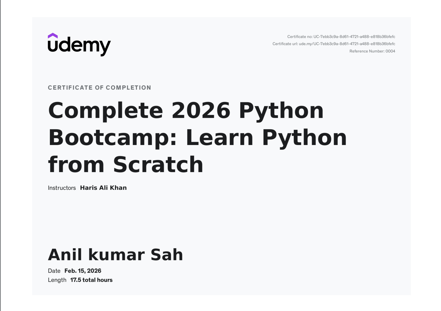 Python Certificate